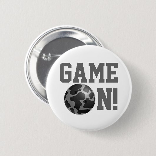 Badge Rond 5 Cm Bowling Ball Cow Grey (Devant & derrière)