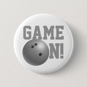 Badge Rond 5 Cm Bowling Ball Grey