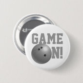 Badge Rond 5 Cm Bowling Ball Grey (Devant & derrière)