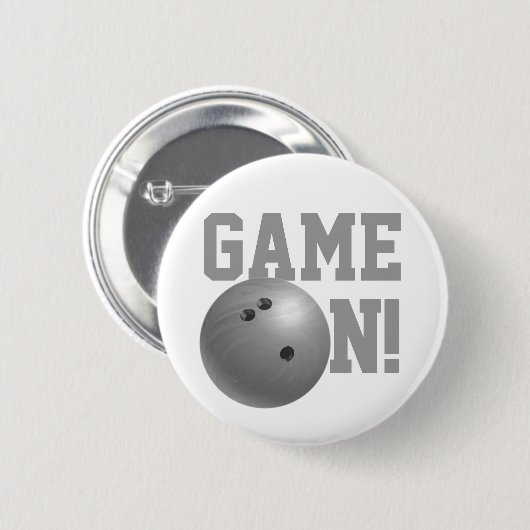 Badge Rond 5 Cm Bowling Ball Grey (Devant & derrière)