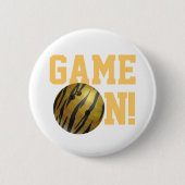 Badge Rond 5 Cm Bowling Ball Tiger Jaune (Devant)