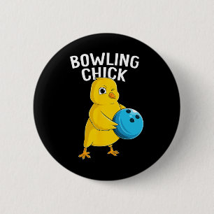 Badge Rond 5 Cm Bowling Chick Drôle Femmes Filles Bowling Mignonne