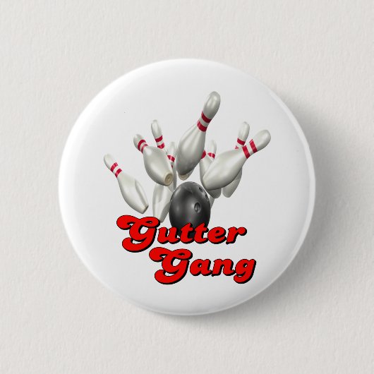 Badge Rond 5 Cm Bowling de bande de gouttière (Devant)