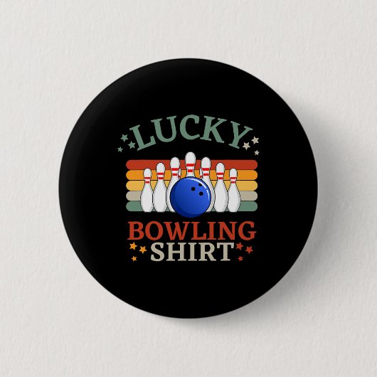 Badge Rond 5 Cm Bowling Drôle C'Est Mon Équipe De Frappe De Bowlin (Devant)