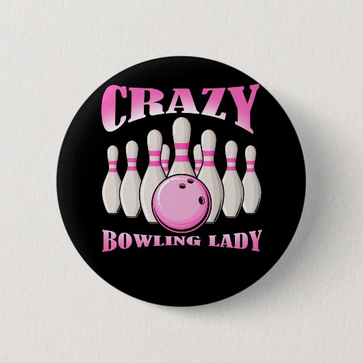 Badge Rond 5 Cm Bowling Femme Cute Bowler Lady (Devant)