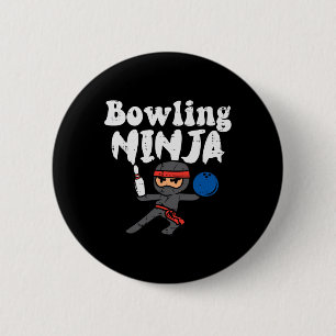 Badge Rond 5 Cm Bowling Ninja Funny Bowler Boys Girls Kids Toddler