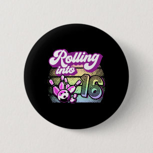 Badge Rond 5 Cm Bowling Party Rolling Dans 16 Bowling Anniversaire