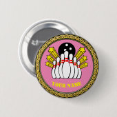 Badge Rond 5 Cm Bowling personnalisé - Ajouter un nom - rose (Devant & derrière)