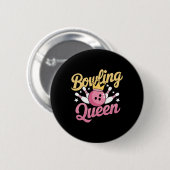 Badge Rond 5 Cm Bowling Queen Bowler Funny Bowling (Devant & derrière)