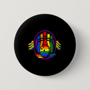 Badge Rond 5 Cm Bowling Rainbow Drapeau Lgbt-q Gay pride Cool Ally
