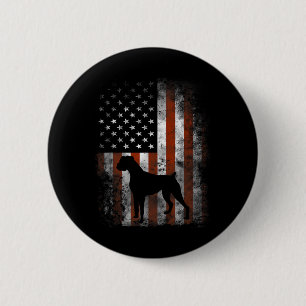 Badge Rond 5 Cm Boxe American Flag Chemise Usa 4 juillet chien cad