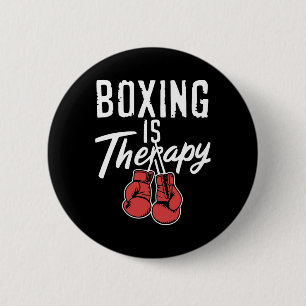 Badge Rond 5 Cm Boxe Est Thérapie Sport Boxer De Combat Présente P