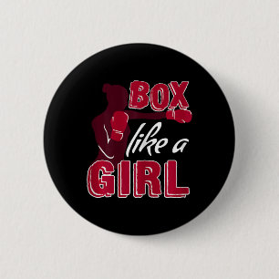 Badge Rond 5 Cm Boxe féminine comme une fille Cadeau drôle de boxe