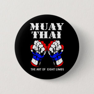 Badge Rond 5 Cm Boxe pied poing kickboxing l'art des 8 membres Mua