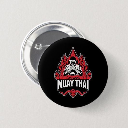 Badge Rond 5 Cm Boxe thaïlandaise Muay 1 (Devant & derrière)