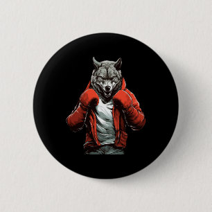 Badge Rond 5 Cm Boxe Wolf Boxing Arts martiaux mixtes Kickboxing