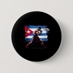 Badge Rond 5 Cm Boxer cubain - Fierté Cuba Boxe Vintage gants