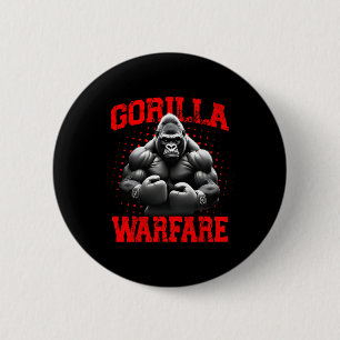 Badge Rond 5 Cm Boxer de Gorille Musculaire de la guerre de gorill