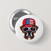 Badge Rond 5 Cm Boxer Dog USA (Devant & derrière)