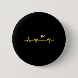 Badge Rond 5 Cm Boxeur de kickboxing Kick Lifeline Battement de co