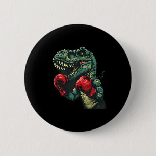 Badge Rond 5 Cm Boxeur Dinosaure Boxeur Dino Kickboxing T-rex Boxe