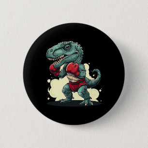 Badge Rond 5 Cm Boxeur Dinosaure Boxeur Dino Kickboxing T-rex Boxe