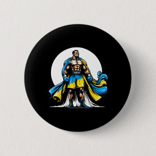 Badge Rond 5 Cm Boxeur ukrainien Boxeur de boxe patriotique Ukrain