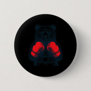 Badge Rond 5 Cm Boxing Bear Fighting Boxer Boxer Gants Lover