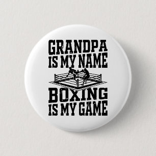Badge Rond 5 Cm Boxing Fighter Boxing Grandpa Est Mon Nom Boxing E