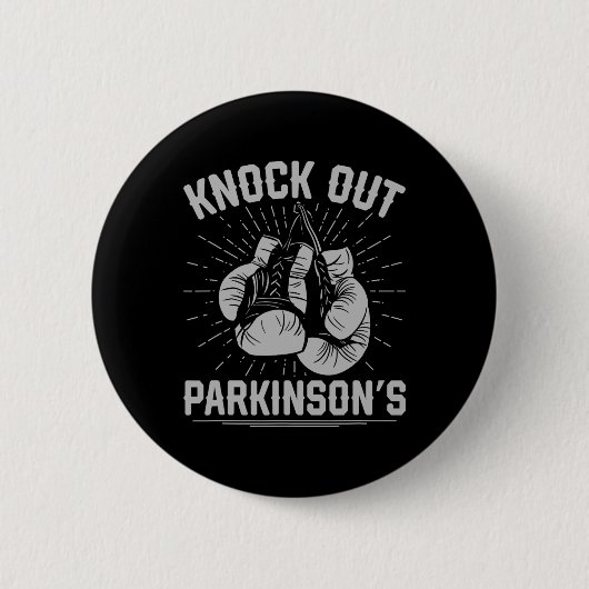 Badge Rond 5 Cm Boxing Kickboxing Fighter Knock Out Parkinsons  (Devant)