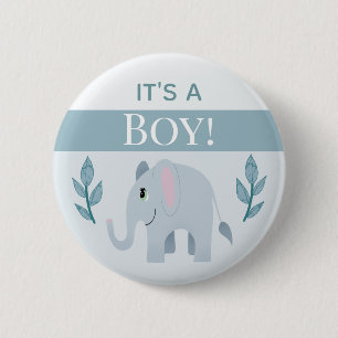 Badge Rond 5 Cm Boys Cute C'est un Baby shower d'éléphant