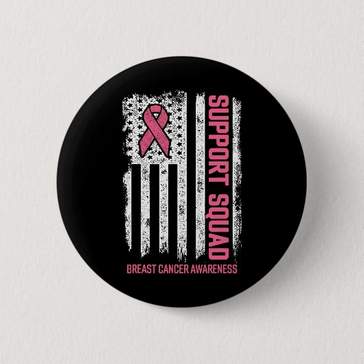 Badge Rond 5 Cm Braille Cancer Shirts Support Squad Breast Cancer (Devant)