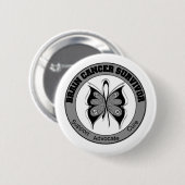 Badge Rond 5 Cm Brain Cancer Survivor (Devant & derrière)