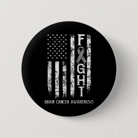 Badge Rond 5 Cm Brain Cancer Warrior Us Flag  (Devant)
