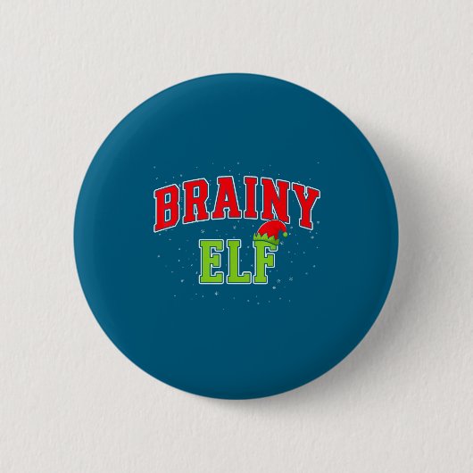 Badge Rond 5 Cm Brainy Elf Christmas Family Matching Group Xmas  (Devant)