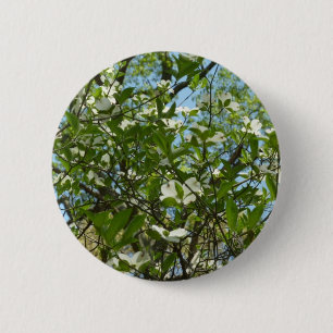 Badge Rond 5 Cm Branche of Dogwood Blossoms Spring Trees