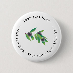 Badge Rond 5 Cm Branche Olive