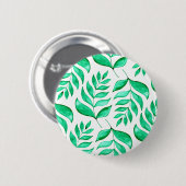 Badge Rond 5 Cm Branches d'aquarelle simples - vert (Devant & derrière)