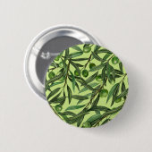 Badge Rond 5 Cm Branches d'olive sur le vert miel (Devant & derrière)