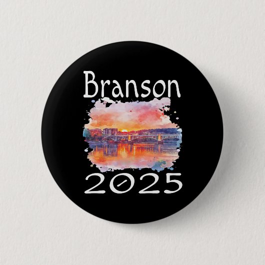 Badge Rond 5 Cm Branson 2025 Matching Family Vacation Group Getawa (Devant)