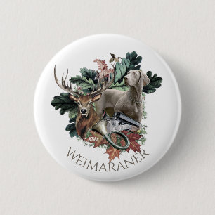 Badge Rond 5 Cm Braque de Weimar