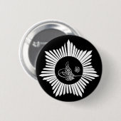 Badge Rond 5 Cm Bras de Tughra d'empire de tabouret (Devant & derrière)