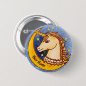 Badge Rond 5 Cm Brave épingle Unicorn (Devant & derrière)