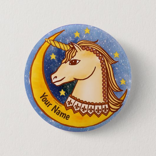 Badge Rond 5 Cm Brave Licorne épinglette (Devant)