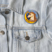 Badge Rond 5 Cm Brave Licorne épinglette (En situation)
