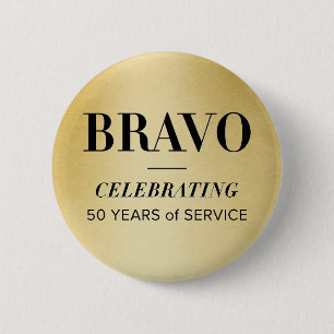 Badge Rond 5 Cm BRAVO 50ème bouton