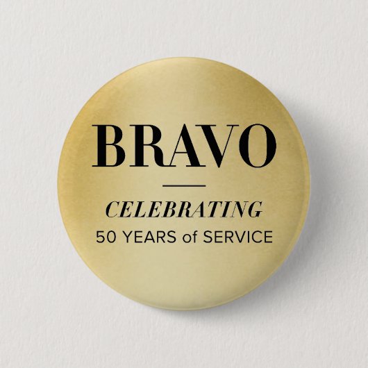 Badge Rond 5 Cm BRAVO 50ème bouton (Devant)