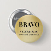 Badge Rond 5 Cm BRAVO 50ème bouton (Devant & derrière)