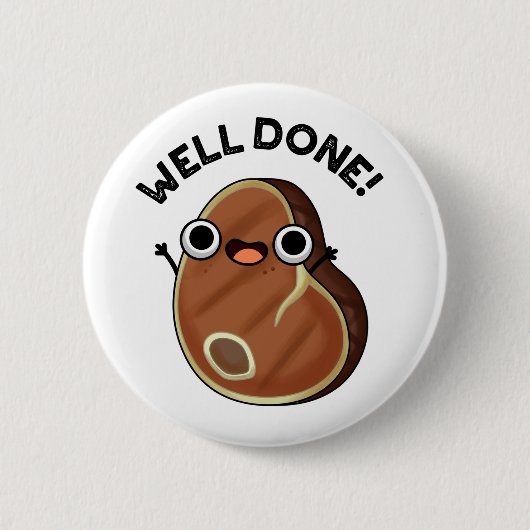 Badge Rond 5 Cm Bravo Funny Steak Pun (Devant)