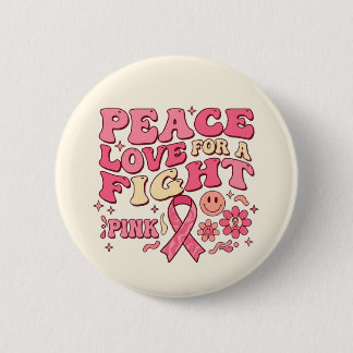 Badge Rond 5 Cm Breast Cancer Awareness / Paz Amor Lucha